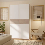 Armadio Camera da Letto Maba, Guardaroba 2 Ante 2 Ripiani, 120x204h cm Bianco