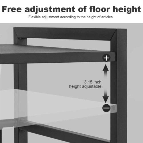 Scaffale angolare per microonde a 3 ripiani estraibile ¨C zephmum ¨C grigio