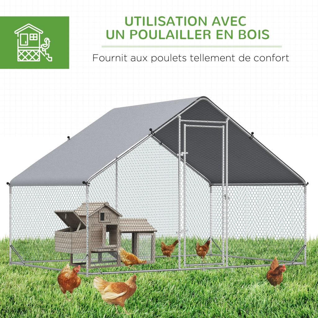 Recinto per animali da giardino ¨C zephmum ¨C Grigio Acciaio 3x2x2 m