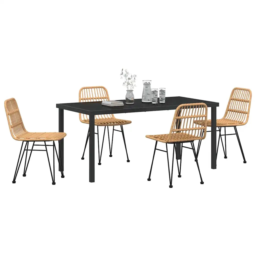 Set da Pranzo per Giardino 5 pcs Marrone 3379194