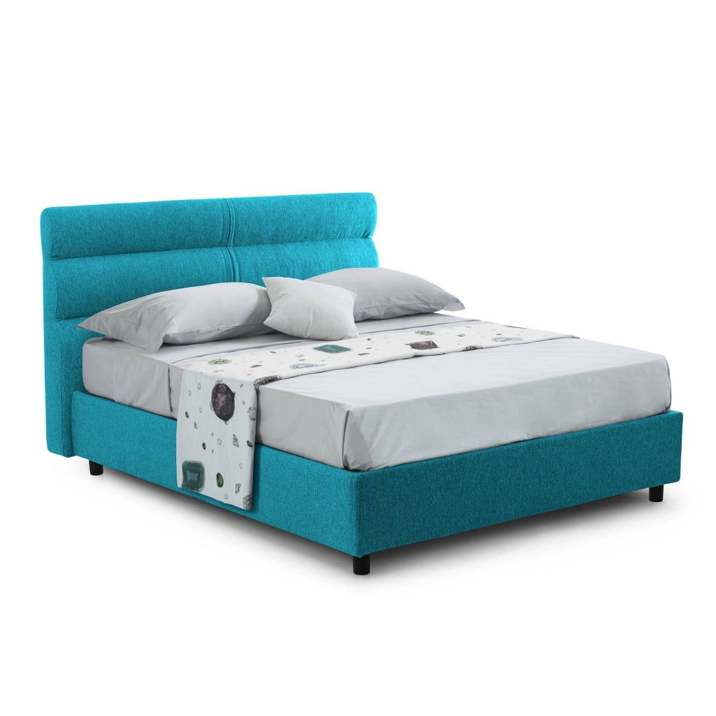 Brenta, Letto Singolo Sfoderabile Made in Italy, Azzurro