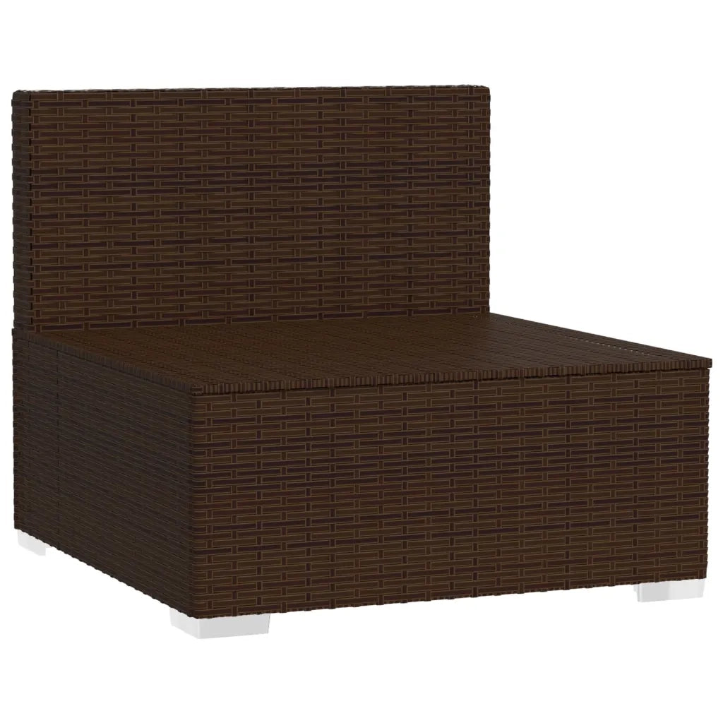 Divano a 4 Posti con Cuscini in Polyrattan Marrone cod mxl 35918