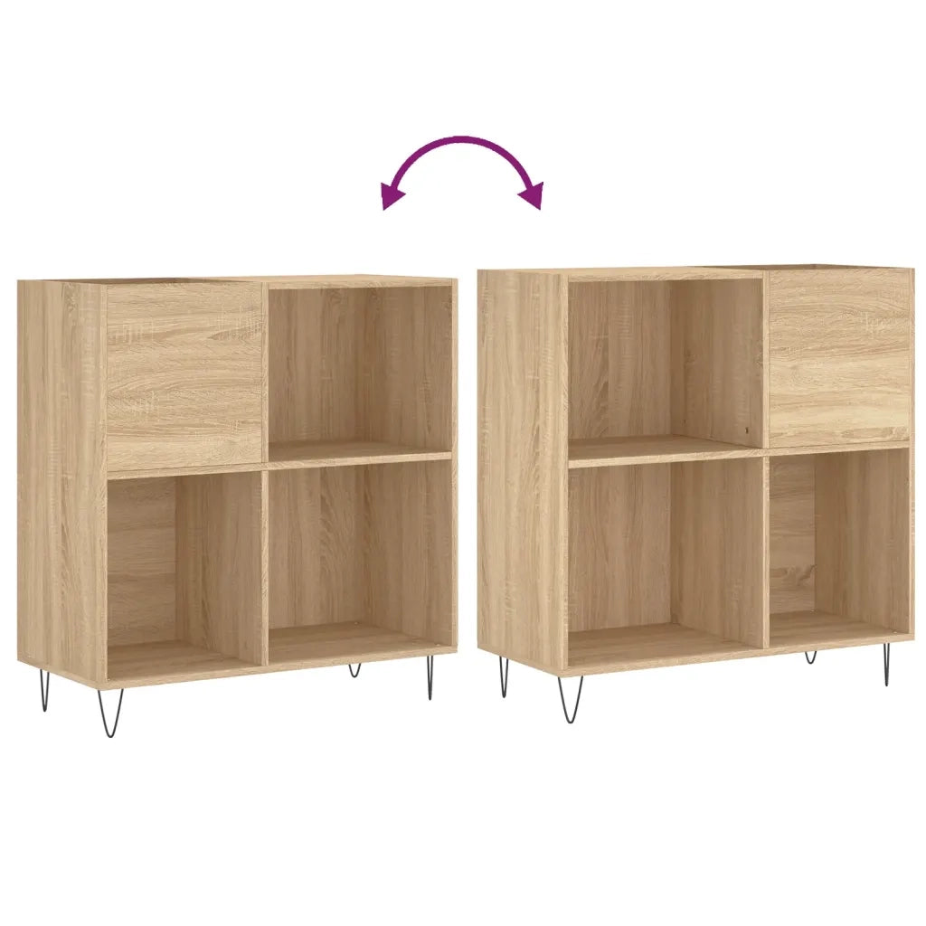 Mobile Porta Dischi Rovere Sonoma 84,5x38x89 Legno Multistrato 831775