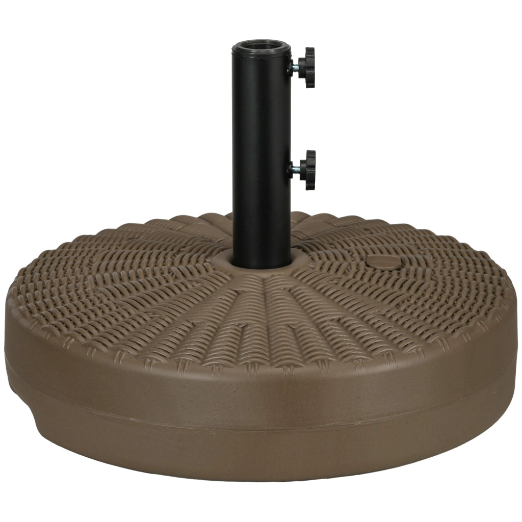 Base per Ombrellone con Manopole ¨C zephmum ¨C Marrone e Nero, HDPE e Acciaio, 51x36 cm