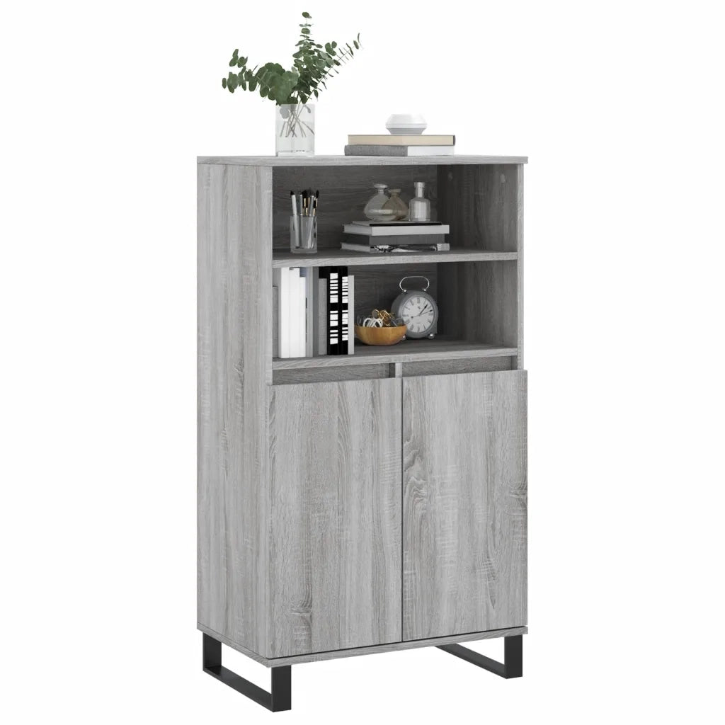 Credenza Grigio Sonoma 60x36x110 cm in Legno Multistrato 831498