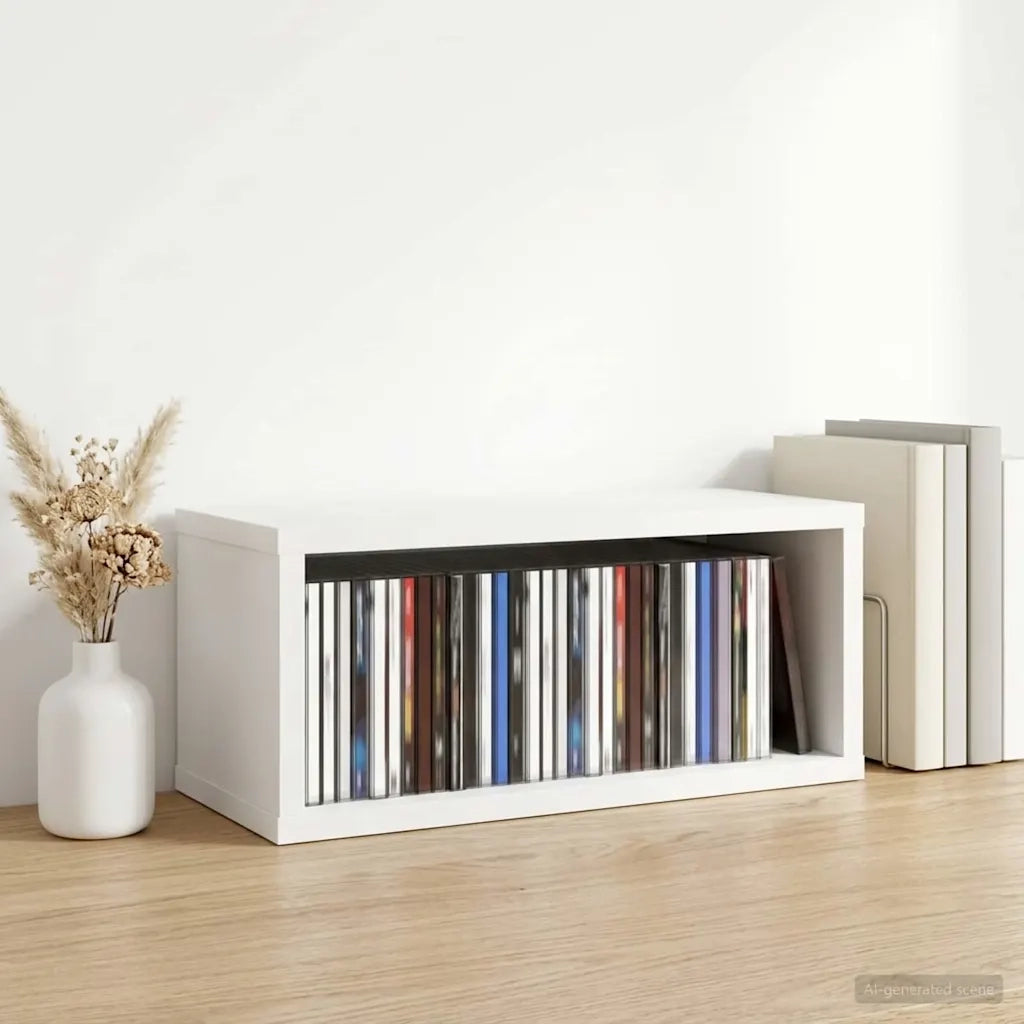 Rack per Stoccaggio CD Bianco 40 x 17 x 17 cm 8012706