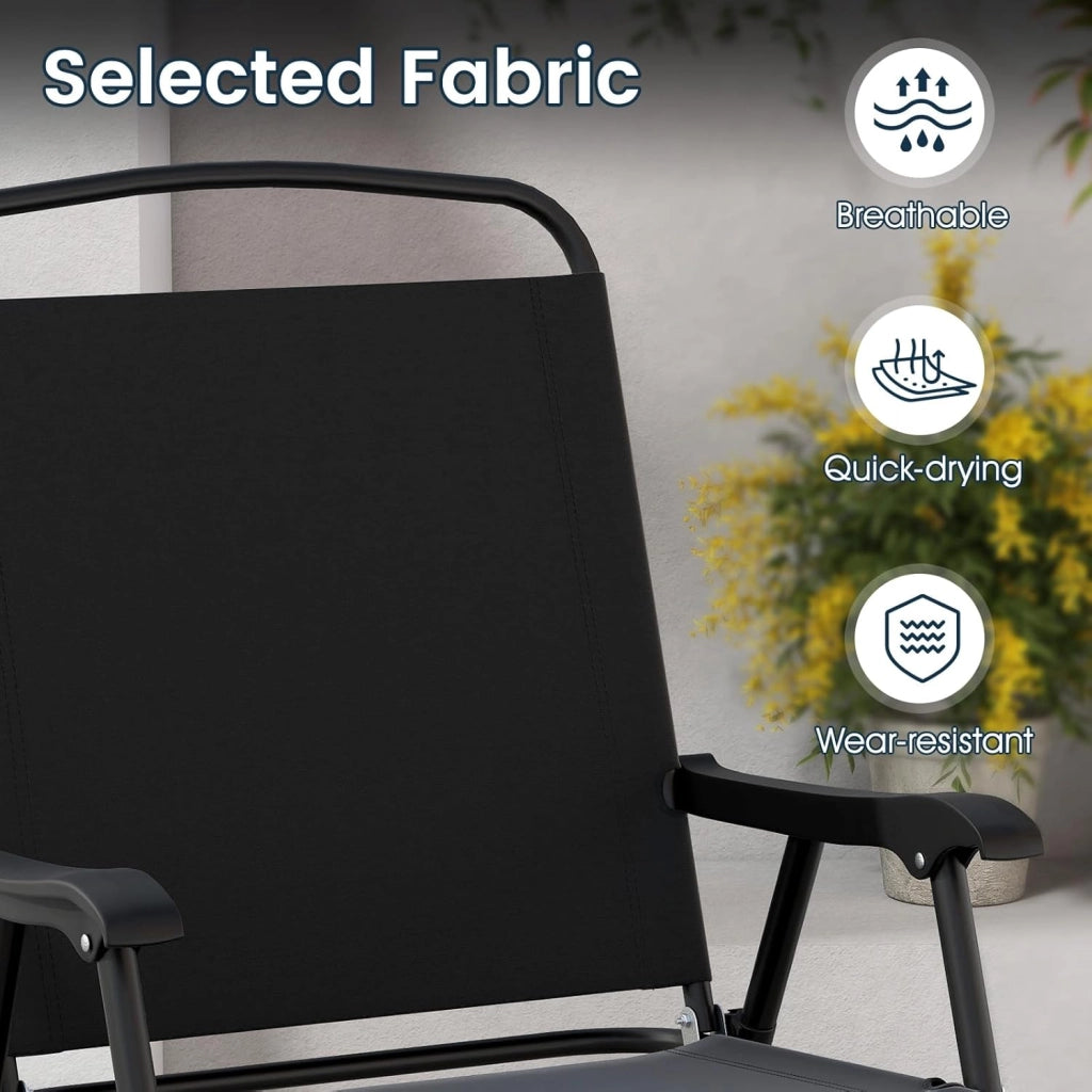 Set di 6 mobili da giardino con ombrellone, mobili da terrazza, 4 sedie pieghevoli con tavolo, set di mobili da balcone per 4 persone, set da giardino per giardino, balcone, terrazza