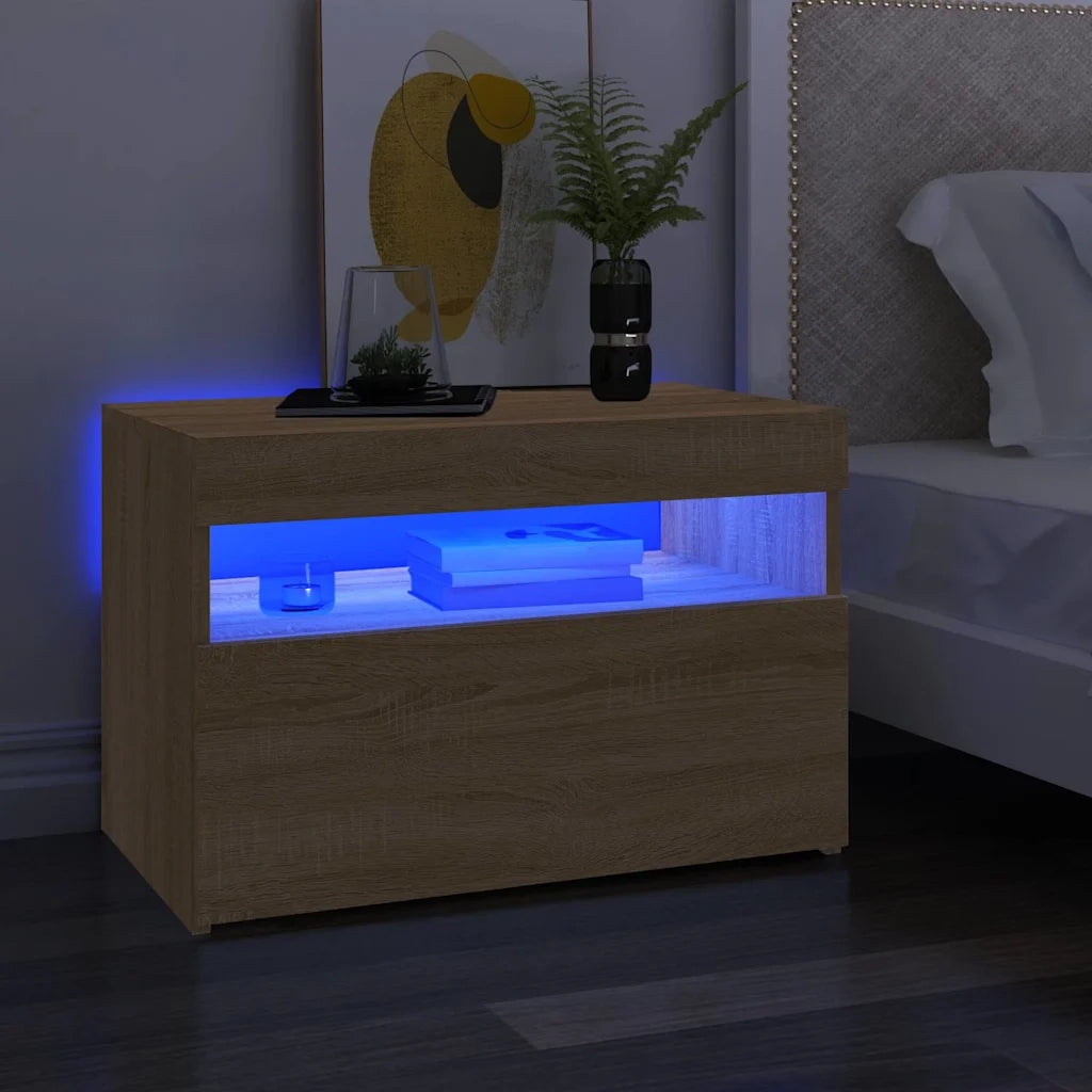 Mobile Porta TV con Luci LED Rovere Sonoma 60x35x40 cm 804415