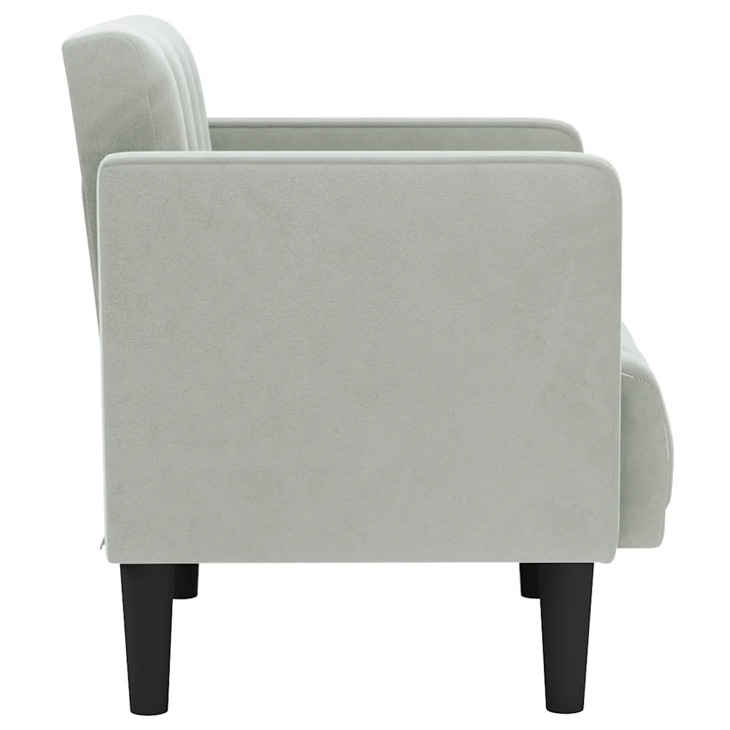 Divano Sedia con Braccioli Grigio Chiaro 53 cm in Velluto 4100553