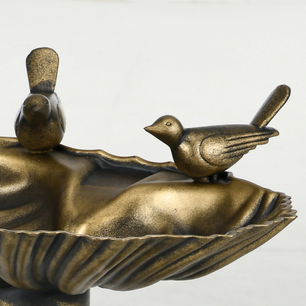 Vasca per uccelli con statue ¨C zephmum ¨C bronzo plastica 49.5x38x81 cm
