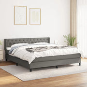Giroletto a Molle con Materasso Grigio Scuro 160x200 cm Tessuto 3129962