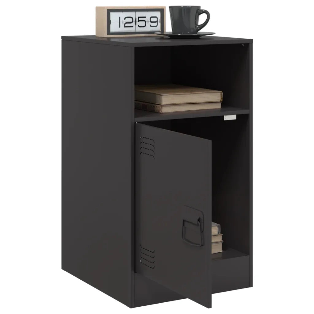 Comodino Nero 34,5x39x62 cm in Acciaio