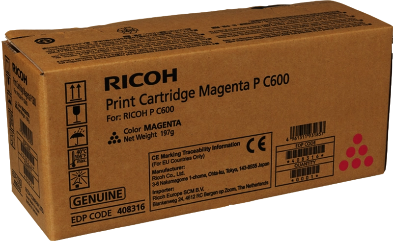Ricoh 408316 cartuccia toner 1 pz Originale Magenta