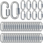 Fermo Carrello Ovale con Blocco - 50 Pezzi - Acciaio Inossidabile - Bloccaggio - Attrezzatura per Camping/Outdoor - Connettore Rapido