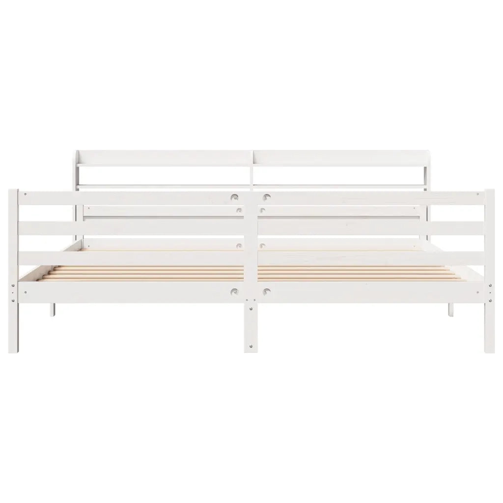Giroletto con Testiera senza Materasso Bianco 200x200 cm 3306693