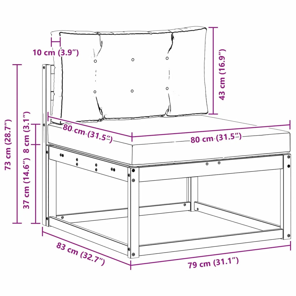 Divano centrale per esterno-Divano componibile Poliestere Bianco 821696