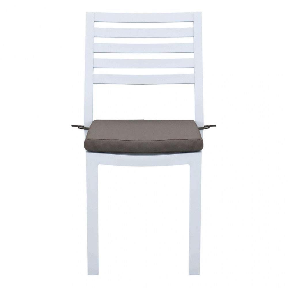 Sedia da Giardino Formentera con Cuscino 46x62x84 h cm in Alluminio Bianco