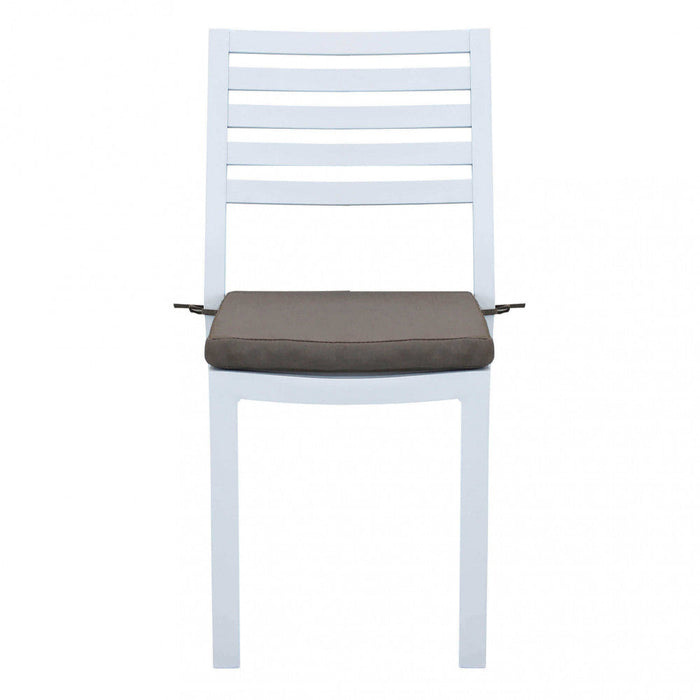 Sedia da Giardino Formentera con Cuscino 46x62x84 h cm in Alluminio Bianco