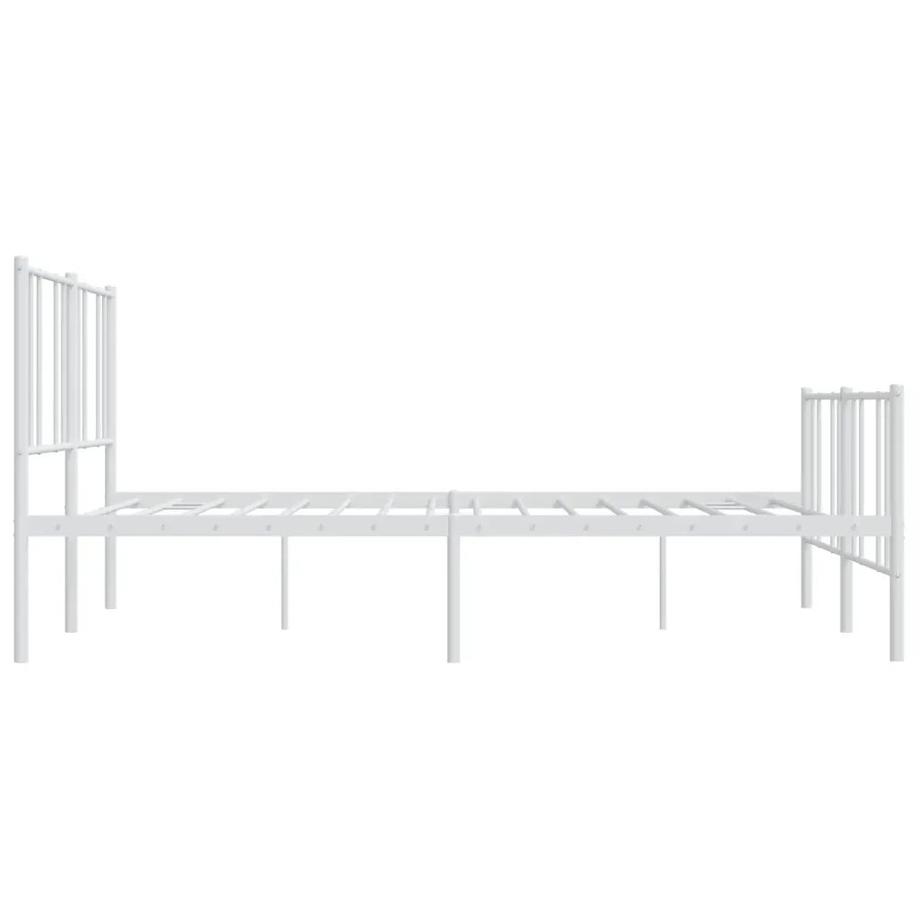Giroletto con Testiera e Pediera Metallo Bianco 200x200 cm 352554