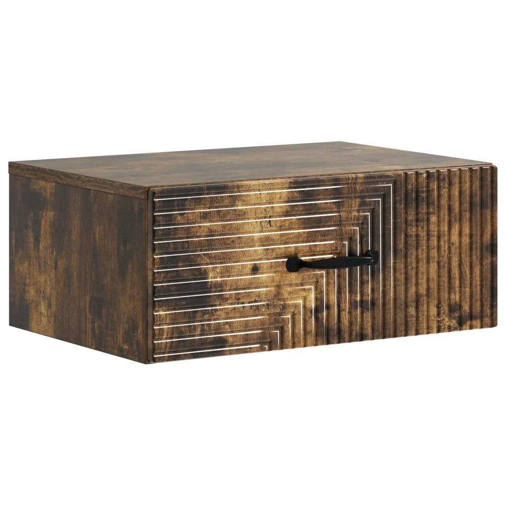 Mobiletto da notte a muro Rovere Fumo 49 x 34,5 x 20 cm 898625
