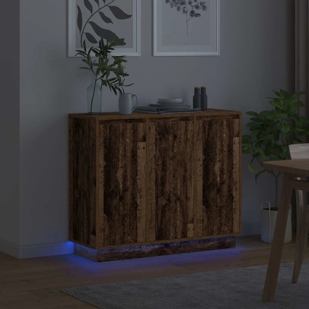 Madia LED Legno vecchio 90 x 32 x 75 cm Legno multistrato 869680