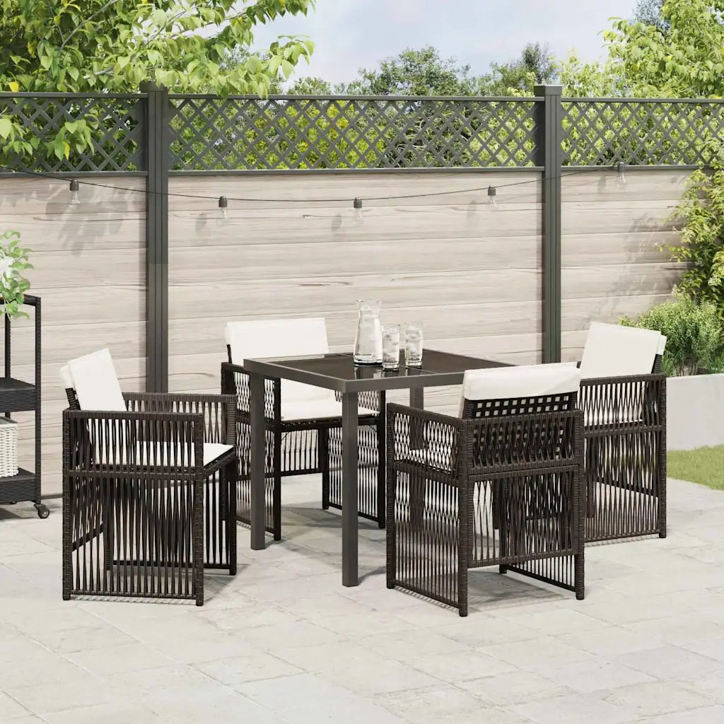 Set da Pranzo per Giardino 5 pcs Marrone 3380657