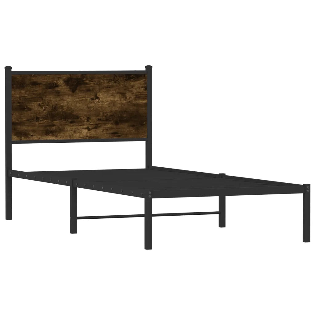 Giroletto senza Materasso in Metallo Rovere Fumo 75x190 cm 4007657