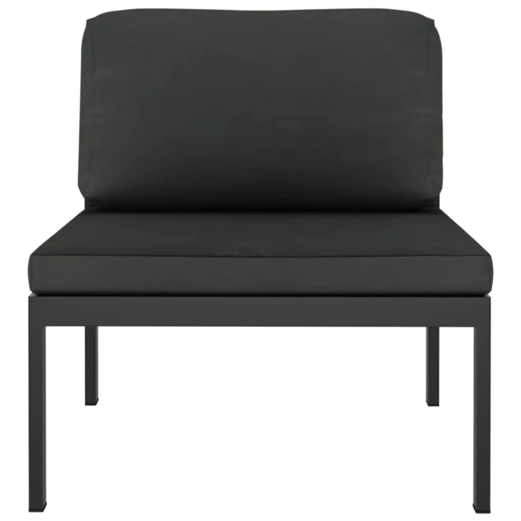 Divano da Giardino a 2 Posti con Cuscini in Alluminio Antracite 3107781
