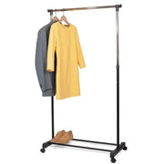 Trade Shop - Stand Appendiabiti In Metallo Altezza Regolabile Con Ripiano Ruote Camera Letto -