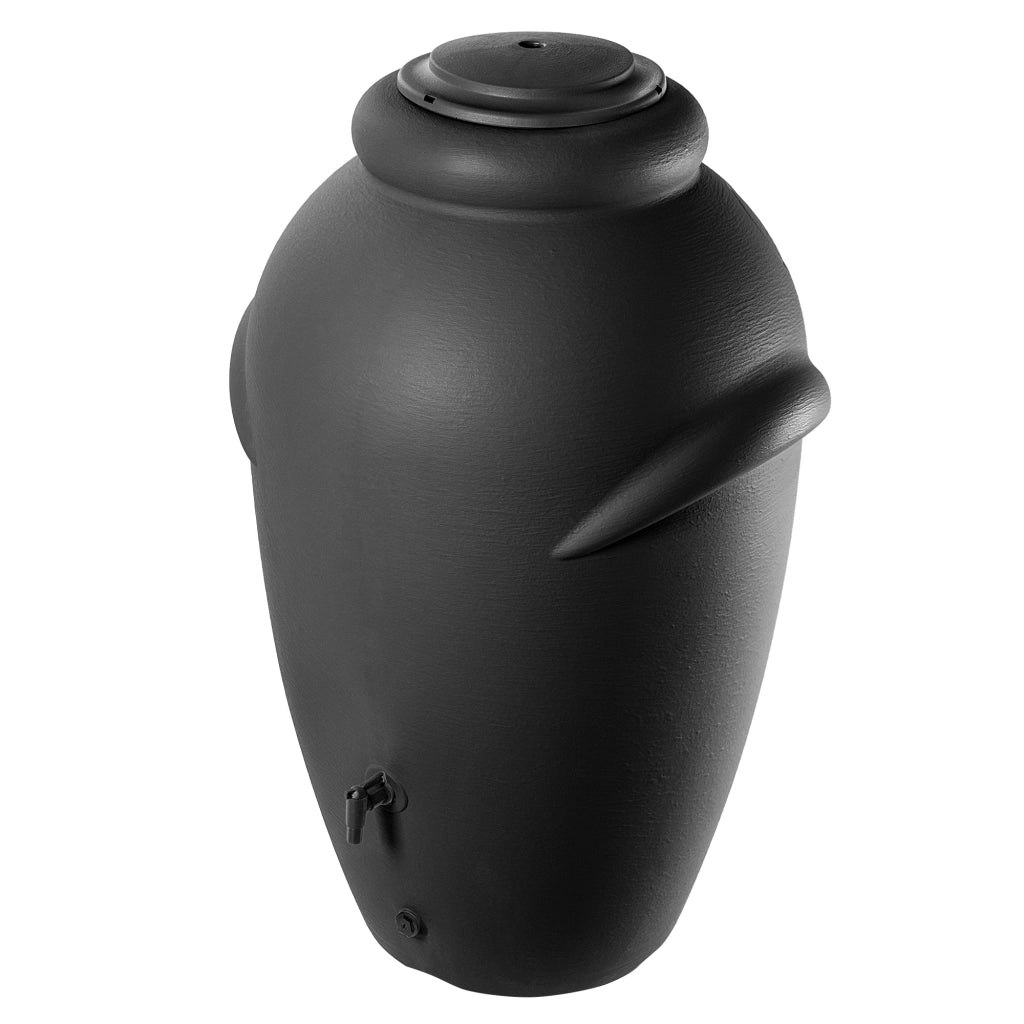 Serbatoio per acqua piovana KADAX 360L Contenitore per acqua a forma di barile + rubinetto Vaso da fiori Antracite