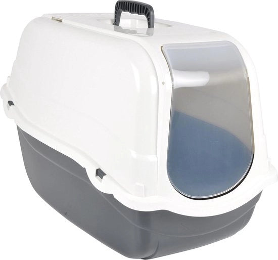 Cattilettiera in avorio con coperchio - Cattilettiera capiente - Cattilettiera per gatti - Cattilettiera con setaccio - Cattilettiera per gatti di grandi dimensioni - Cattilettiera di alta qualità - Facile da pulire