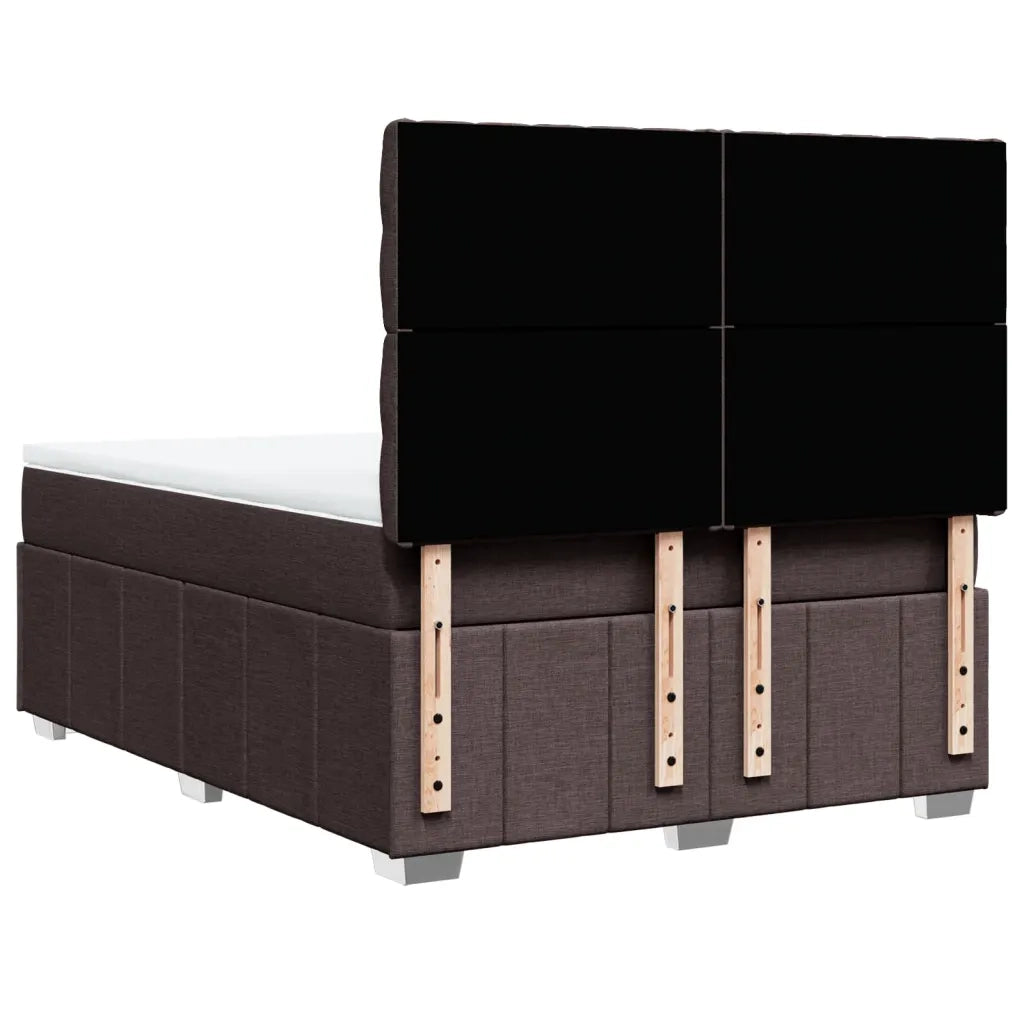 Giroletto a Molle con Materasso Marrone Scuro 140x190cm Tessuto 3291673