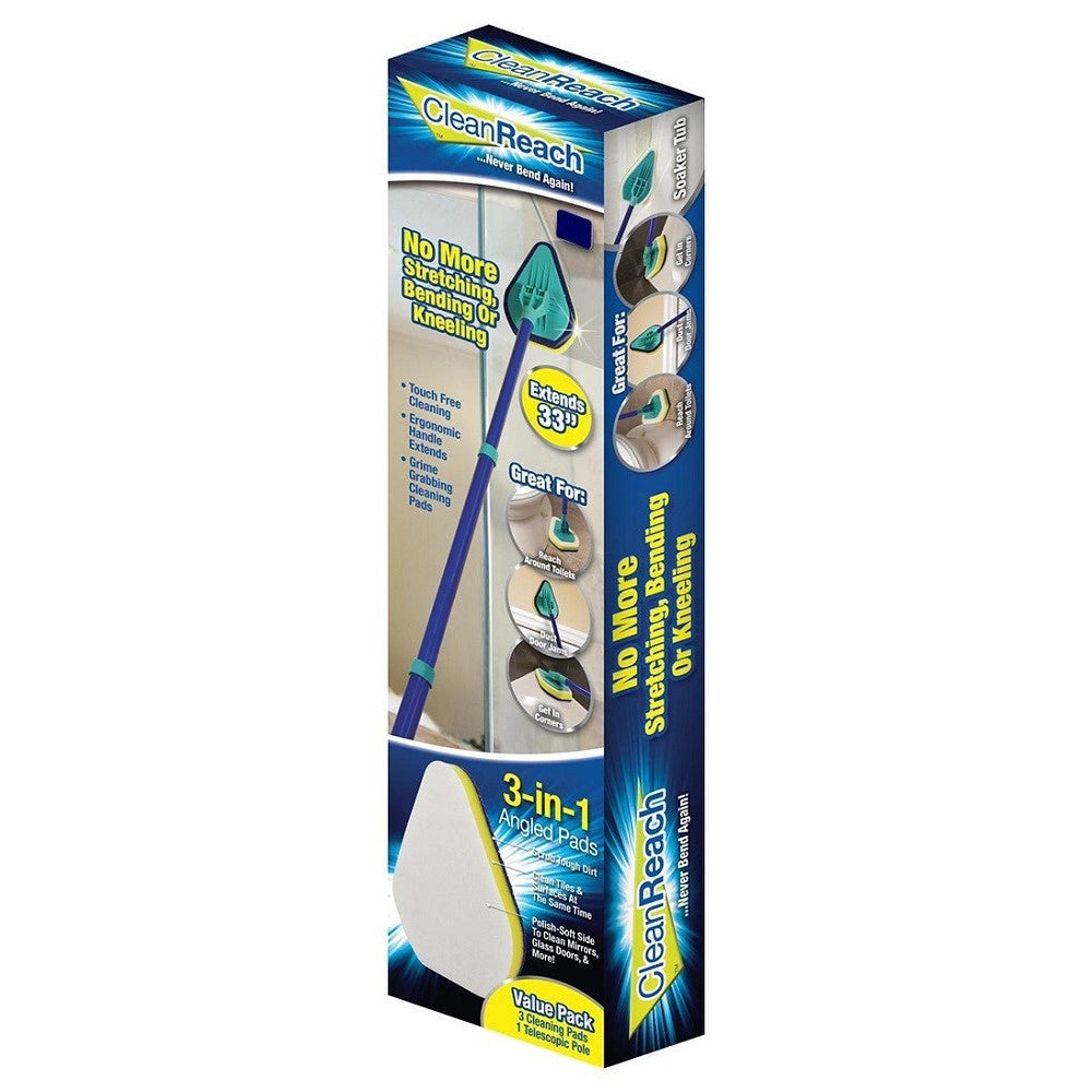 Trade Shop - Spazzola Pulisci Piastrelle Finestre Bagni Allungabile 3 In 1 Clean Reach -