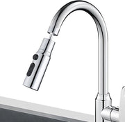 Opzetstuk percorrente per cucina, 360° estensione flessibile della maniglia, con 3 modalità di scarico dell'acqua, FM20 FM22 M24, compatibile con la maggior parte degli interfacce, con più adattatori.