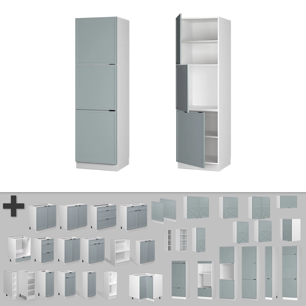 Mobile per forno da incasso Fame-Line Blu-grigio chiaro/Bianco 60 cm Vicco
