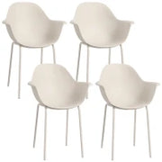 Set 4 Sedie in Plastica con Piedini Antiscivolo, 59x55x84 cm, Grigio
