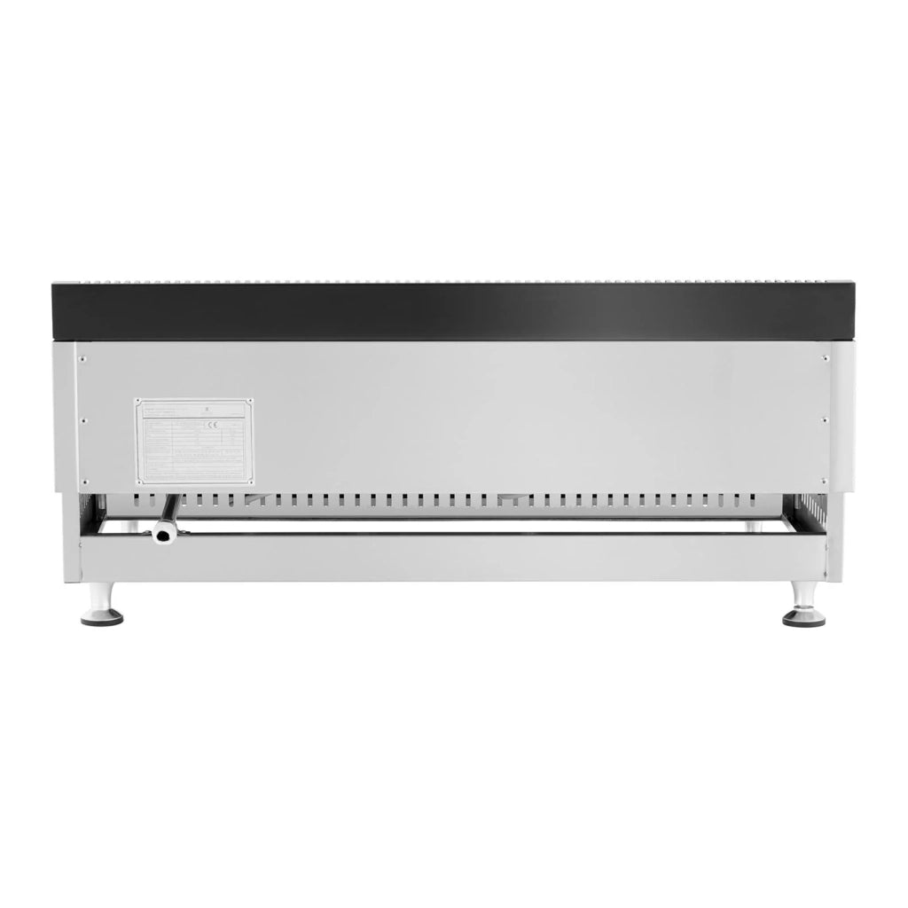 Plancha professionale in acciaio inox a gas naturale 75 cm 2 zone cottura 2 x 3 100 watt (piastra 74,5 x 40 cm, 20 mbar, gas naturale, 50 - 300 °c, liscia, evacua il grasso) 14_0004036
