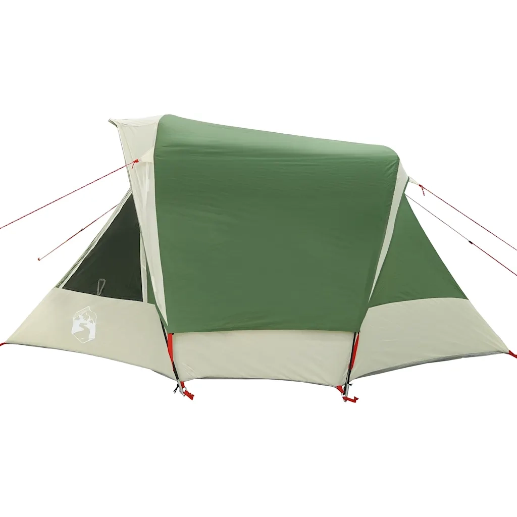 Tenda da Campeggio a Cabina per 4 Persone Verde Impermeabile