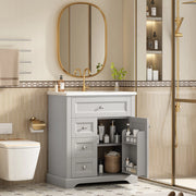 Mobile bagno con lavabo a terra, grigio, 76x46x87 cm