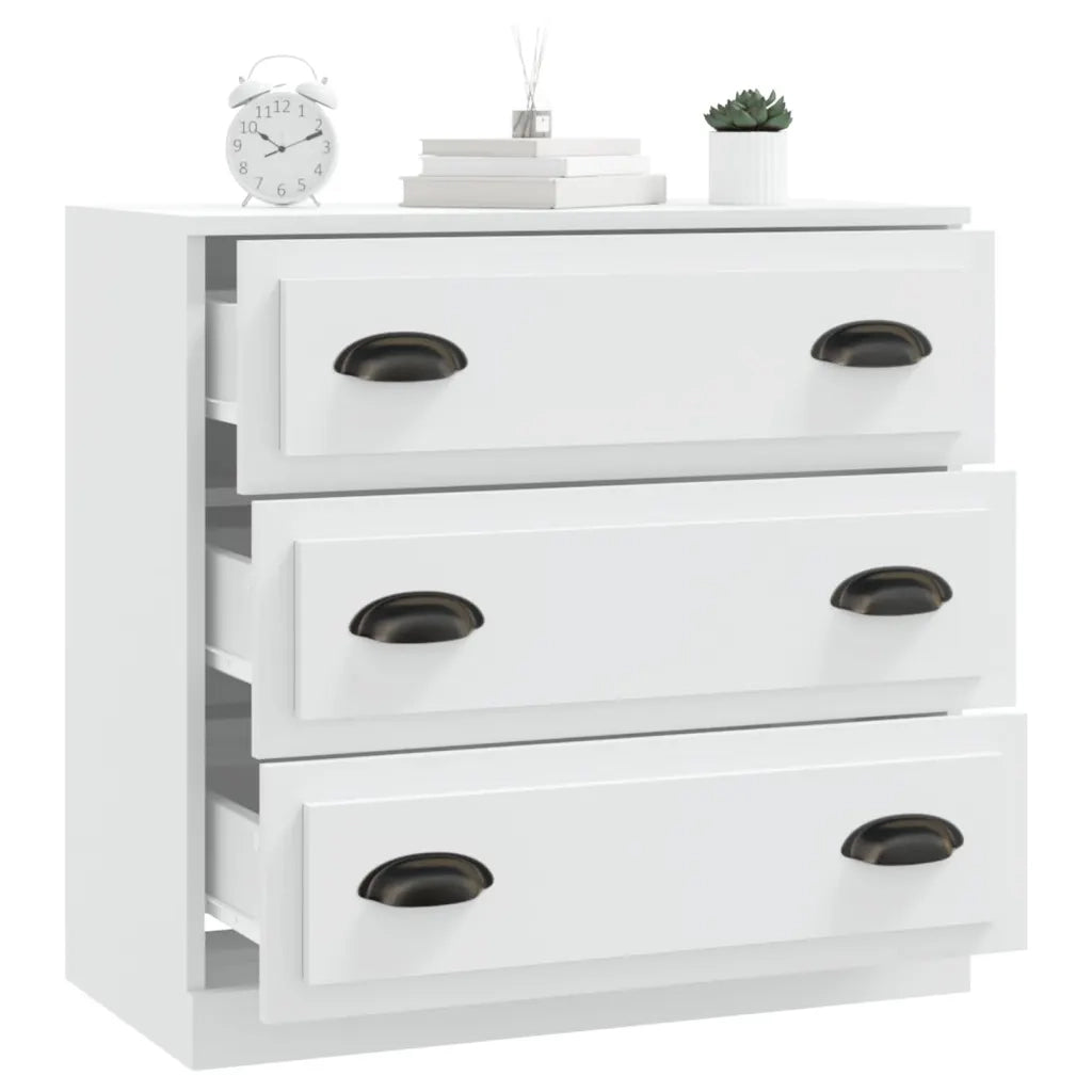 Credenza-Buffet-Armadio da cucina Bianca 70x35,5x67,5 cm in Legno Multistrato 186806