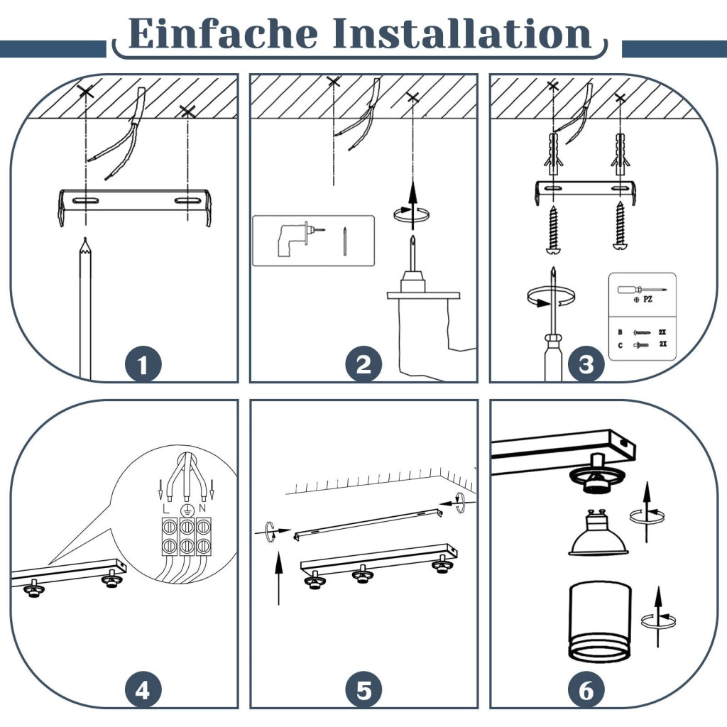ZMH Faretto da soffitto Nero 3 Luci GU10 Orientabile da Interno in Metallo per Corridoio Soggiorno Senza Lampadine