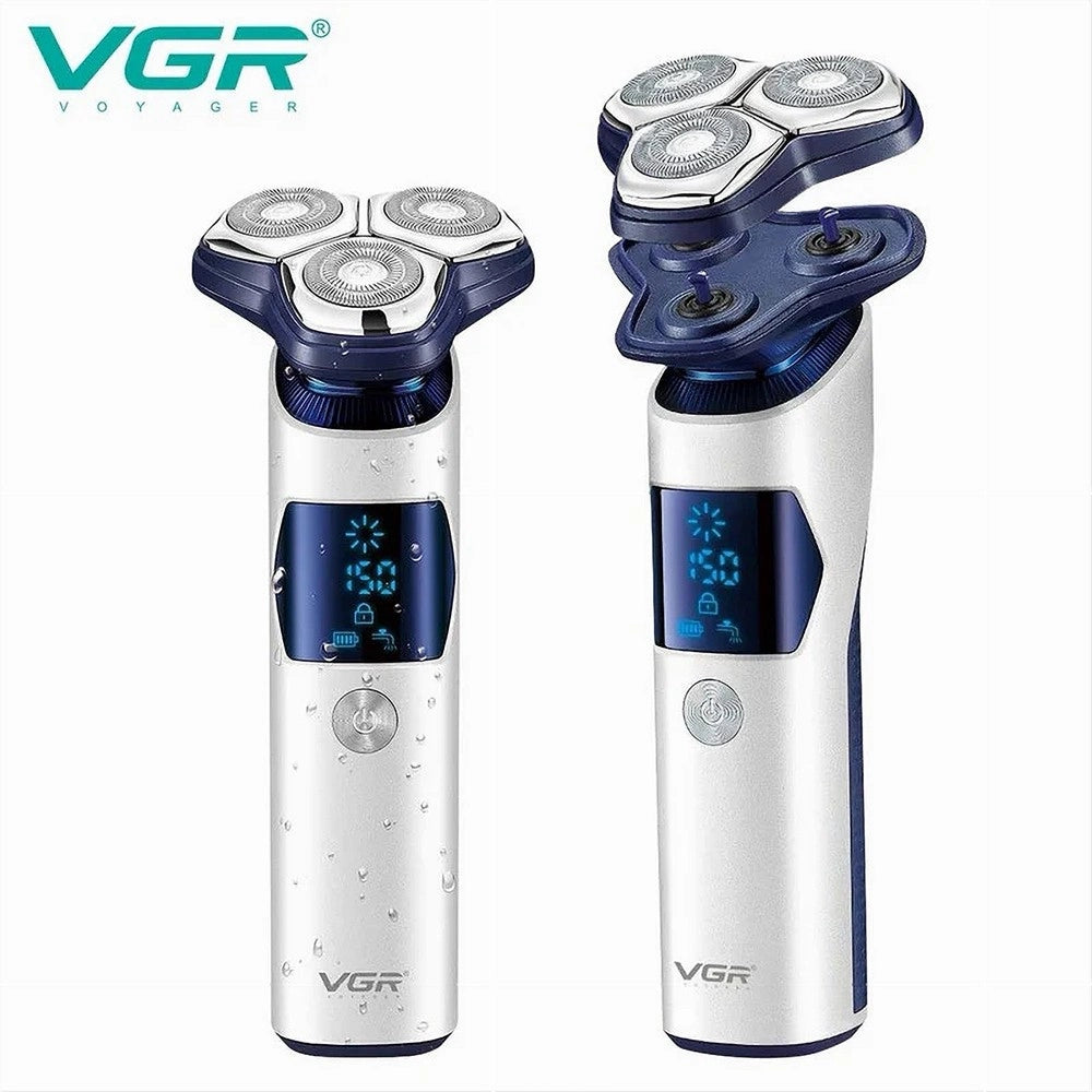 Trade Shop - Rasoio Professionale Vgr V-328 Testine Rotanti 3d Rasatura Precisione Barber -