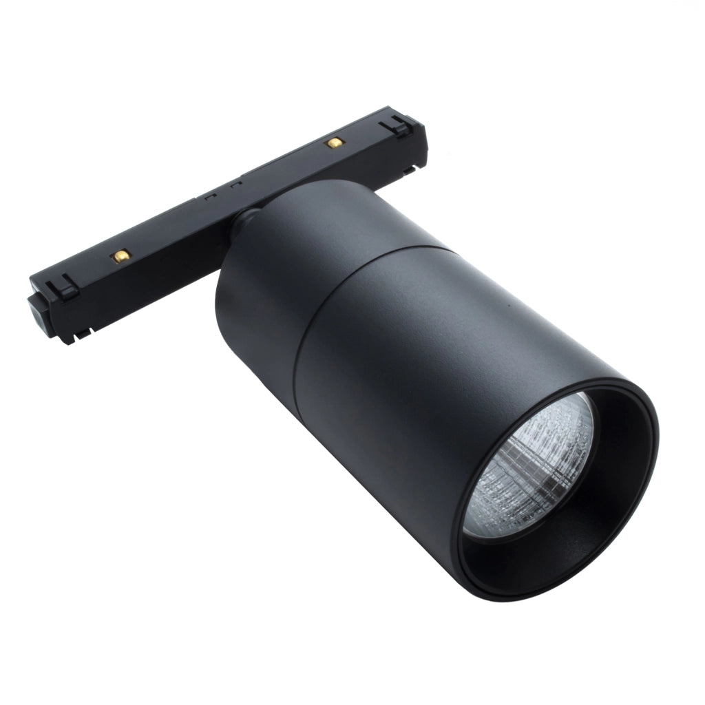 Faretto spot LED 15W binario track magnetico elettrificato luci negozio ufficio 48V CCT 3000K 4000K 6400K Dimmerabile