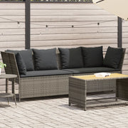 Divano da Giardino con Cuscini in Polyrattan Grigio 4104124