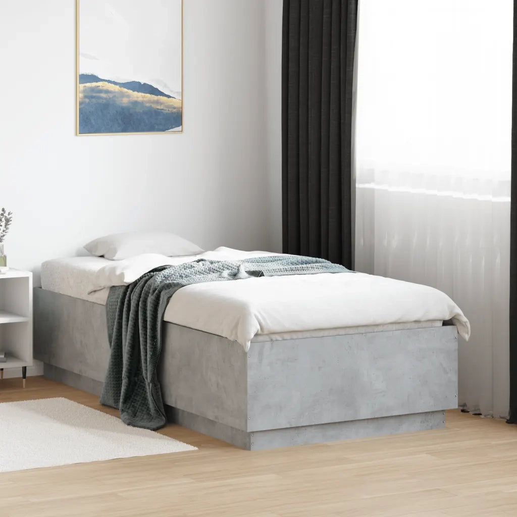 Giroletto Luci LED Grigio Cemento 90x190cm in Legno Multistrato 3209663