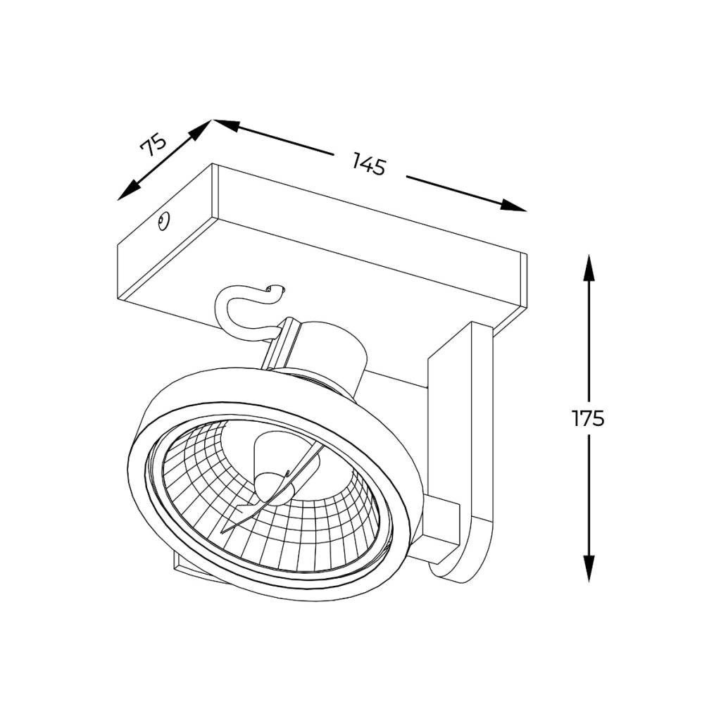 Faretto soffitto Master 1xES111 nero metallo Zuma Line