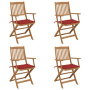 Sedie da Giardino Pieghevoli 4 pz con Cuscini Massello Acaciacod mxl 117631
