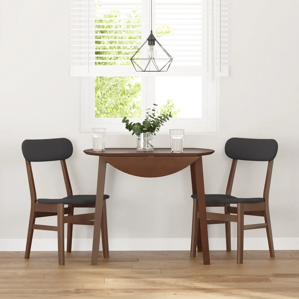 Sedie da Pranzo con Cuscini 2pz Marrone Legno Massello di Hevea