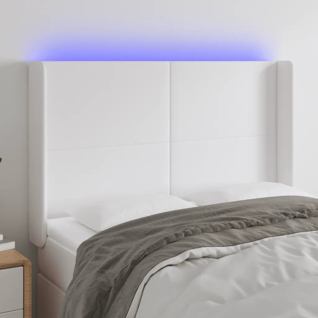 Testiera a LED-Testata con LED Bianco 147x16x118/128 cm in Similpelle 270607