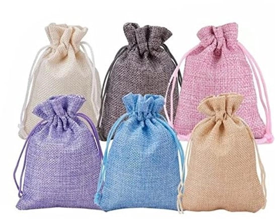 Zaino per corda 30 pezzi - Materiali in lino - 9x12cm - Borsa per favore - Adatto per cioccolato - Per feste/matrimoni - Borsa per accessori